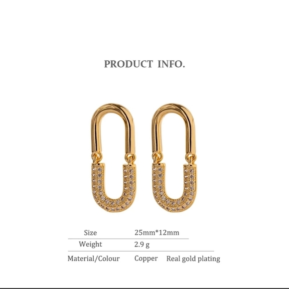 New, Delicate Oval Stud Earrings - Picture 4 of 6